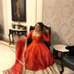 Sequin Border Designer Flared Anarkali Suit in silk fabric
