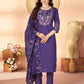 Floral Threadwork Marina Kurta Set (Plus size)