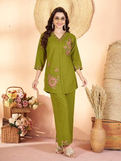 Floral Threadwork Co-ord Set