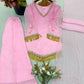 Gold Crepe Kurta Farshi Pant Set with Tassels