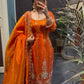 Rust Sequin Paisley Kurta Set