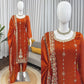 Rust Sequin Paisley Kurta Set
