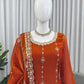 Rust Sequin Paisley Kurta Set