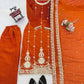 Rust Sequin Paisley Kurta Set
