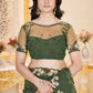 Chain-Stitch Floral Net Saree