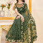 Chain-Stitch Floral Net Saree