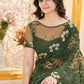 Chain-Stitch Floral Net Saree