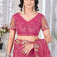 Chain-Stitch Floral Net Saree