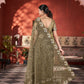 Chain-Stitch Floral Net Saree