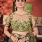 Chain-Stitch Floral Net Saree