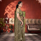 Chain-Stitch Floral Net Saree