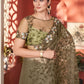 Chain-Stitch Floral Net Saree
