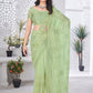 Sequin Leaf Embroidered Saree