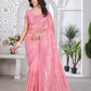 Sequin Leaf Embroidered Saree