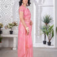 Sequin Leaf Embroidered Saree