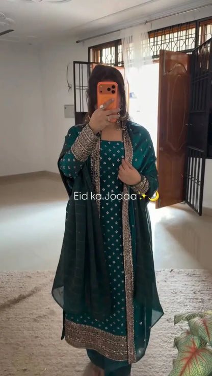 Elegant Fendy Silk Embroidered Kurta Set for Festive and Wedding Wear