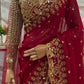 Crimson Zari Sequin Saree