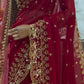 Crimson Zari Sequin Saree