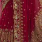 Crimson Zari Sequin Saree
