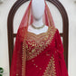 Crimson Zari Sequin Saree