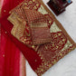 Crimson Zari Sequin Saree
