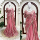 Mauve Shimmer Beaded Saree