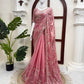Mauve Shimmer Beaded Saree