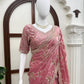 Mauve Shimmer Beaded Saree
