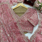 Mauve Shimmer Beaded Saree