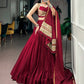 Maroon Ghughari Lace Lehenga