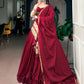 Maroon Ghughari Lace Lehenga
