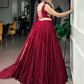 Maroon Ghughari Lace Lehenga