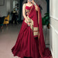 Maroon Ghughari Lace Lehenga