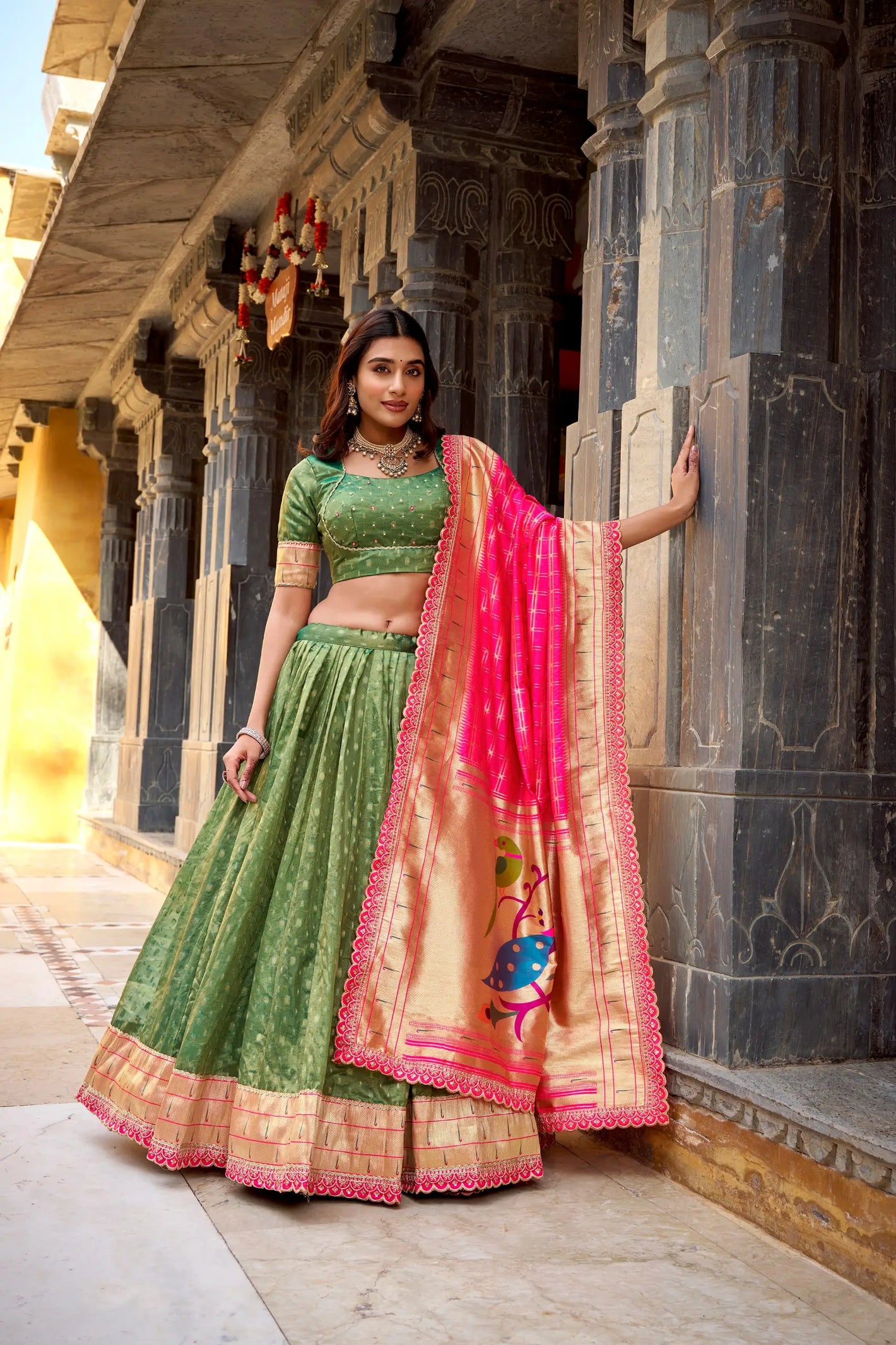Royal Organza Paithani Lehenga Set for Wedding and Bridal Wear