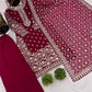 Embroidered Faux Georgette Suit Set with Dupatta