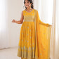 Mustard Sequin Anarkali Set