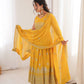 Mustard Sequin Anarkali Set