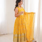 Mustard Sequin Anarkali Set