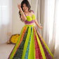 Lime Bandhani Panel Lehenga