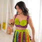 Lime Bandhani Panel Lehenga
