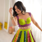 Lime Bandhani Panel Lehenga