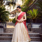 Jacquard Chex Zari Weaving Lehenga Set with Dupatta