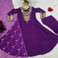 Wine Zari Sequin Anarkali Suit