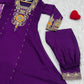 Wine Zari Sequin Anarkali Suit