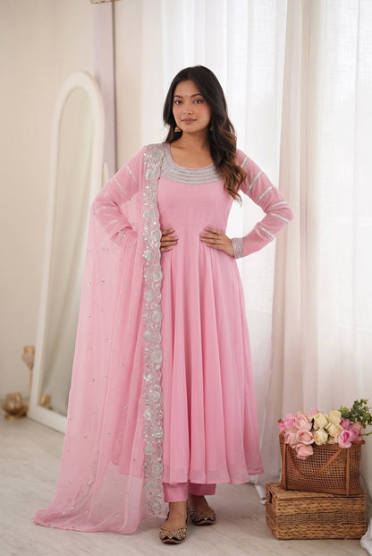 Blush Sequin Anarkali Gown