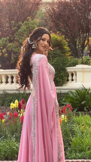 Blush Sequin Anarkali Gown
