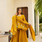 Mustard Gota Peplum Set