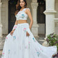 Hand Painted Floral Georgette Lehenga Set for Festive and Party Wear