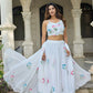 Hand Painted Floral Georgette Lehenga Set for Festive and Party Wear