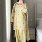 Pastel Yellow Floral Farshi